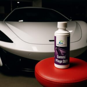 Nextzett Gummi Pflege Stift displayed in the Carsmotology detailing studio for rubber seal restoration