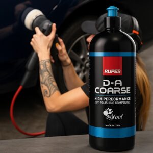 RUPES D-A Coarse compound with detailer polishing a vehicle