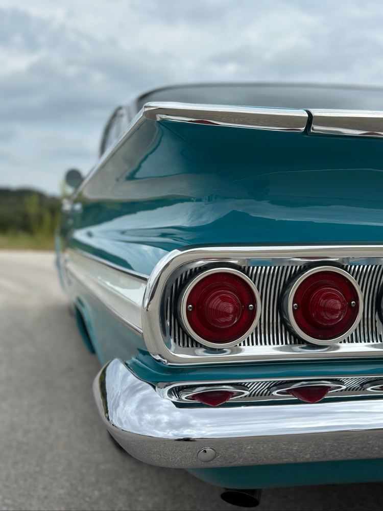 1960 Impala rear taillights and chrome after ceramic coating Boerne TX