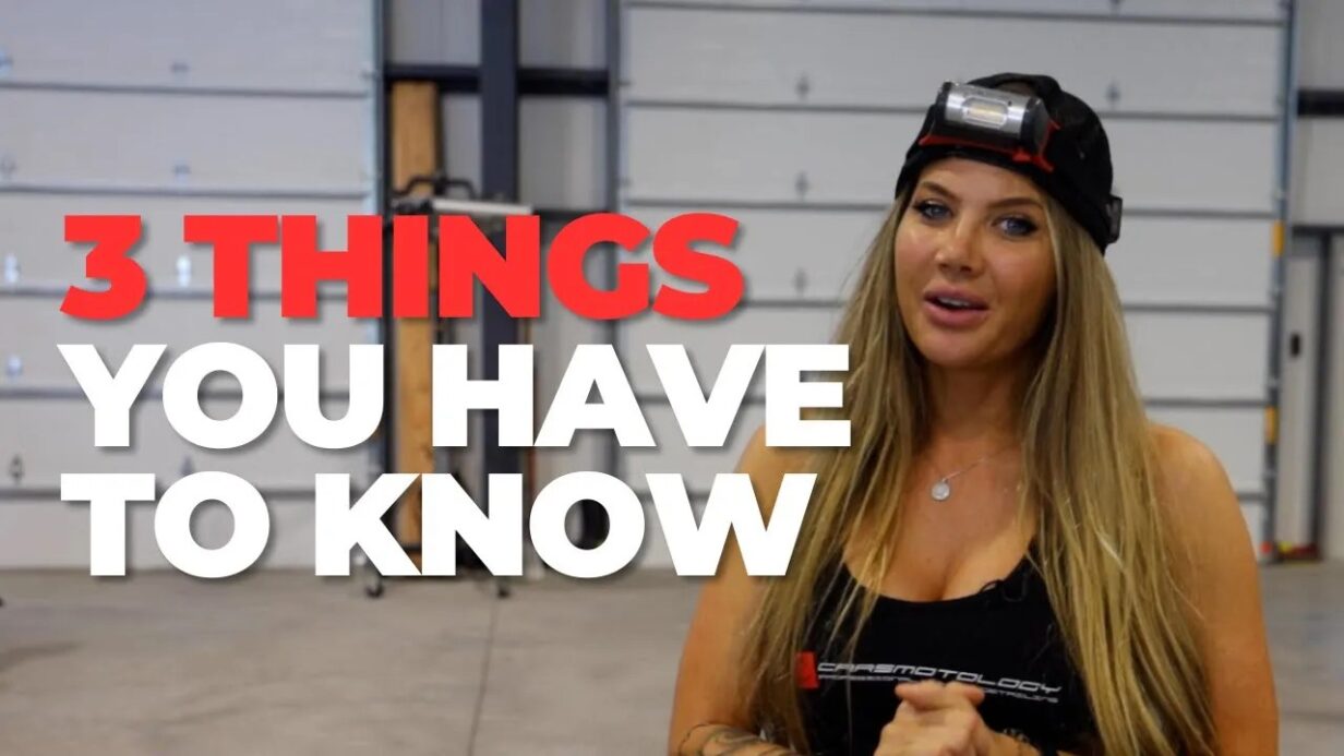Carsmotology detailer sharing three pro detailing tips in the shop